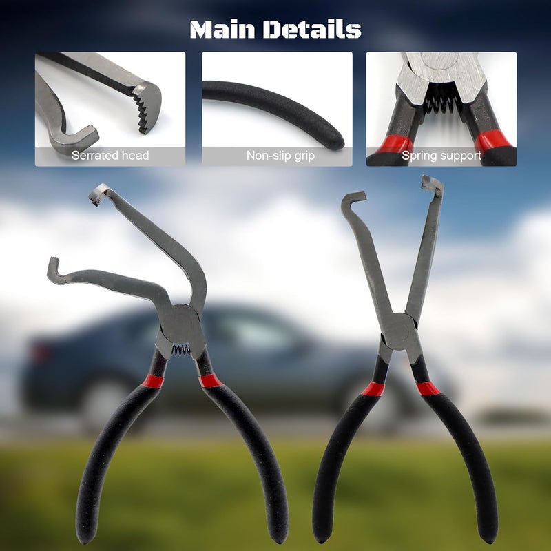 Yuheybe Eelectrical Disconnect Pliers,Electrical Disconnector Pliers for Cars, Fuel Line Petrol Clip Pipe &Automotive Tools for Push Tab Style Plugs (1*Straight+ 1 * 60 Degree) - Image 3